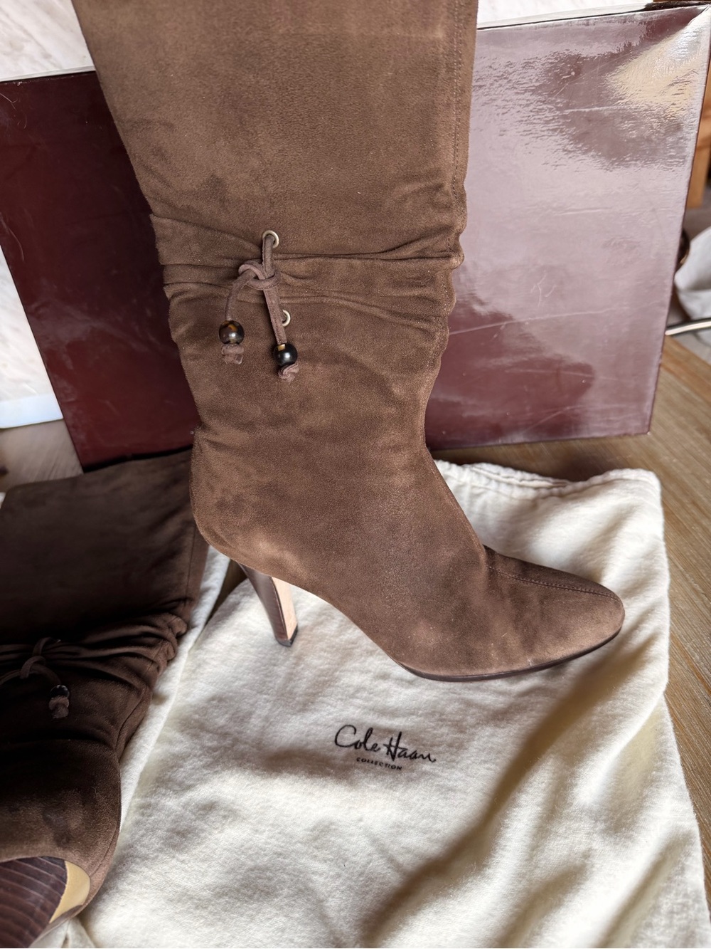 Cole Haan X Nike Air Women's Brown Suede Knee-High Boots